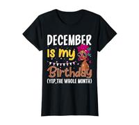 December Is My Birthday African American Woman Birth Queen T-Shirt