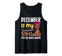 December Is My Birthday African American Woman Birth Queen Tank Top