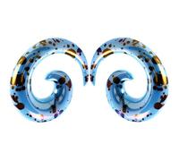 Decentraland 1 Pair Blue 10 mm(00 G) Acrylic Spiral Snail Tapers Plugs Tunnel Ear Stretcher Expander Gauges Stretching Swirl Ears Tunnels Set Twist Earrings Plugs Body Piercing Jewelry Women Men