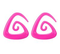 Decentraland 1 Pair Pink Triangle 8 mm(0 G) Acrylic Spiral Snail Tapers Plugs Tunnel Ear Stretcher Expander Gauges Stretching Swirl Ears Tunnels Set Twist Plug Body Piercing Jewelry Women