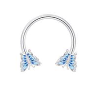 Decentraland 1 PC 16G Horseshoe Hoop Septum Ring Earring Cartilage Nose Ring Heart Captive Bead Rings Tragus Daith Rook Helix Body Piercing Jewelry for Women