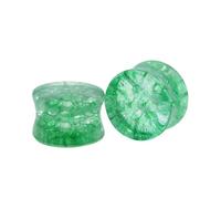Decentraland 2 PCS 12mm(1/2") Glass Explosion Green Ear Expansion Double Flared Solid Stone Thickness 12mm Ear Tip Extender Measuring Instrument Piercing Jewelry for Men and Women