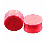 Decentraland 2 PCS 14mm(9/16") Red Turquoise Double Flare Solid Stone Thickness 12mm Ear Tip Extender Measuring Instruments Piercing Jewelry for Men and Women