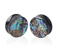 Decentraland 2 PCS Gauge Opal Ear Plugs Piercing Jewelry Set Double Flare Saddle Stretching Gages Tunnels Expander 20mm