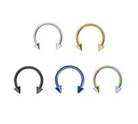 Decentraland 5 Colour 5PCS 16G 1.2mm Cone Titanium Steel Surgical Steel Septum Piercing Stainless Steel Septum Horseshoe Septum Nose Rings C-shaped Nose Lip Piercing Nail Piercing Septum Jewelry 10mm