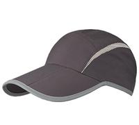 Decentron Foldable Mesh Sun Cap Outdoor Sports Hat Breathable Sun Runner Cap with Reflective Trim, 55-60cm/21.5-23.5inch, Dark Grey