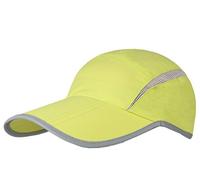 Decentron Foldable Mesh Sun Cap Outdoor Sports Hat Breathable Sun Runner Cap with Reflective Trim, 55-60cm/21.5-23.5inch, Light Green