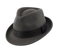 Decentron Men's Wool Felt Winter Hat Short Brim Fedora Hat Dark Grey Large