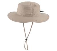 Decentron Outdoor Wide Brim Bucket Hat for Men Women Summer Beach Sun Hat UPF 50+ Boonie Safari Sun Hats Light Khaki