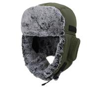 Decentron Snow Ski Trapper Hat for Men Warm Winter Hat with Ear Flaps Ushanka Hunting Hat Army Green