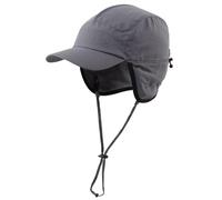Decentron Waterproof Mens Brim Hat with Earflaps Windproof Warm Winter Hats with Chin Cord Dark Grey