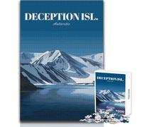 Deception Island, Antarctic Travel Poster Jigsaw 1000 Pieces for Teenagers Educational Play for Skill Growth for Special Moments Size 50x75cm