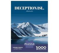 Deception Island, Antarctic Travel Poster Travel Puzzle 1000 Pieces, Romantic City Break Scene, Decorative Artwork, Thick Cardboard Pieces, Birthday Gift for Home Décor Fans, 70x50cm/1000pcs