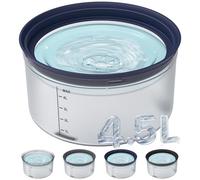 Decflow 1.2Gallon Dog Water Bowl No Spill, 4.5L Large Capacity Spill Proof Dog Bowls with Transparent Floating Disk, Anti-Splash Slow Drinking Dripless Bowl for Sloppy Messy Drinkers (Blue)