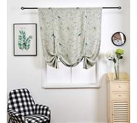 DecFure Bird Printed Window Curtains Valance for Kitchen Farmhouse One Panel Rod Pocket (Khaki 32x48Inch 80x120cm)
