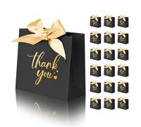 DECHISY 50 Pack Small Thank You Gift Bags (Black)