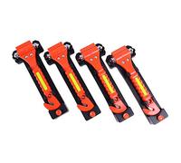 DeCho 4 Pack Car Emergency Escape Window Breaker and Seat Belt Cutter Hammer with Light Reflective Tape
