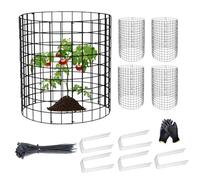 Dechoga 5 Pcs Plant and Tree Trunk Protectors, Plant Protection Nets, 35 x 35 cm Plant and Tree Protection, Expandable Nursery Mesh Tree Bark Metal Wire Mesh to Prevent Animals From Entering
