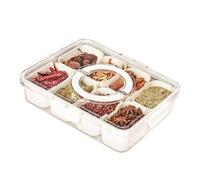 Dechoga Snack Tray with Lid-8 Section Food Serving Platters Party Snacks,Divided Serving Tray with Clear Lid,Compartment Appetizer Platter Compact Serving Divider Platter Salads,Nibbles,Snacks,Candy