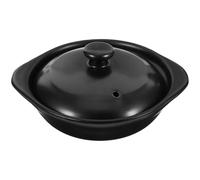 DECHOUS 0.8l Ceramic Casserole Pot with Thick Handle and One-piece Molding Technology, Sturdy Black Kitchenware for Stove Top Cooking and Home Stews