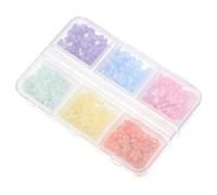 DECHOUS 1 Case 3D Floral Nail Charms with Pearls for Nails Featuring 6 Grids Easy to Apply for Professional Manicure Use