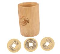 DECHOUS 1 Set Bamboo Divination Bucket with Copper Coins Traditional Fortune Telling Tools for Feng Shui and Chinese Year Safe and Practical for Long Term Use