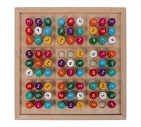 DECHOUS 1 Set Sudoku Board Game - Wooden Colored Sudoku Puzzles Board with Drawer & 81 Puzzles for Kids Educational Desktop Fun Math Game for Home School Learning