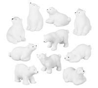 DECHOUS 10 Pcs Polar Bear Figurines Resin Arctic Animals Unique Winter Animal Decorations for Desktop Bookshelf Preschool Educational Charming Arctic Wildlife Collection