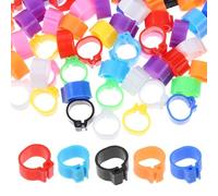 DECHOUS 100 Pcs 10Mm Plastic Pigeon Leg Bands Identification Clip Rings Mixed Colors for Racing and Domestic Pigeons Bird Foot Rings Pet Supplies