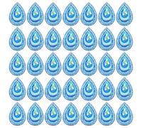 DECHOUS 100Pcs Blue 18X25Mm Resin Peacock Rhinestones Water Droplets Flatback DIY Clothing Accessories Wedding Dress Decoration