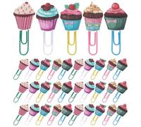 DECHOUS 100pcs Cute Ice Cream Shaped Metal Paperclips Decorative Fancy Bookmarks for Event Programs and Calendars Colourful Office Accessories for Students and