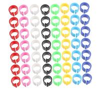 DECHOUS 100pcs Pigeon Foot Rings Numbered Clip-on Identification Bands 8mm Mixed Colors for Bird Identification and Racing Supplies Random Color