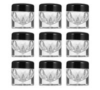 DECHOUS 10Pcs 3Ml Loose Powder Bottles with Black Caps and 12-Hole Stoppers, Empty Concealer Powder Storage Containers for Travel and Makeup Refill