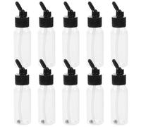 DECHOUS 10pcs 60ml Dual-Action Airbrush Paint Bottles Plastic Containers with Detachable Pigment Cups for Model Airbrush Paint Storage and Dispensing