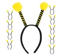 DECHOUS 10pcs Bee Antenna Headbands with Pompoms Insect Hair Bands for Women Secure Fit Halloween Costume Accessories Party Favors for Bee Dress Up and Cosplay