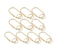 DECHOUS 10pcs Brass U-Shaped Key Ring Secure Twist Lock Metal Keychain Connector for Organizing Car Keys