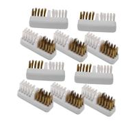 DECHOUS 10pcs Dual Head Nail Drill Bit Cleaning Brush Copper Wire Dust Remover Electric Manicure Nail Art Supplies Handheld Scrubber and Polishing