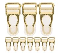 DECHOUS 10Pcs Gold Alloy Suspender Clips Sock Buckles Adjustable Garter Strap Buckle DIY Sewing Accessories for Stockings and 12X35Mm