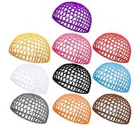 DECHOUS 10pcs Lightweight Crochet Hair Nets for Women, Comfortable Mesh Snood Hairnet Sleeping Caps, Multi-purpose Breathable Cloth Hair Wraps for Female Friends Random Color