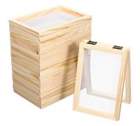 DECHOUS 10Pcs Paper Making Mesh Frames A5-2 in 1 Wooden Paper Making Screen Kit for DIY Crafts Art Projects