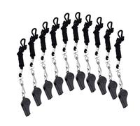DECHOUS 10pcs Professional Soccer Referee Whistles with Lanyard Loud Plastic Survival Whistles for Coaches Lifeguards Outdoor Sports Emergency Use Lightweight and Portable