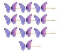 DECHOUS 10pcs Purple Butterfly Hair Clips, Double-layer Tulle Pearls, Lightweight Barrettes Set for Everyday and Party Hair Accessories
