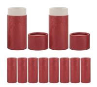 DECHOUS 10pcs Red Paper Storage Canisters Cylinder Boxes for Essential Bottles and Dried Foods 50ml Thickened Kraft Paper Storage Jars with Reliable Solution for Kitchen and Shelf