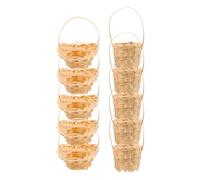 DECHOUS 10pcs Scale Portable Tiny Rattan Storage Baskets for Fairy Garden Kitchen Decor Easter Egg Display Doll Accessories