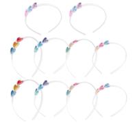 DECHOUS 10pcs Valentine Sequins Heart Hairband Set, Candy Color Headbands with Glitter, Multi-color Valentine’s Day Hair Accessories for Party and Photo Props