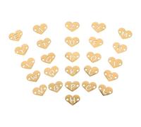 DECHOUS 12Mm Gold Stainless Steel Heart-Shaped Charms with Double Hollow Letter Design A-Z, DIY Jewelry Making Pendants for Bracelets, Necklaces, and Earrings