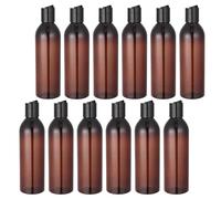 DECHOUS 12pcs Empty Plastic Lotion Dispenser Bottle Travel Skincare Containers Press Disk Top Cap for Travel Vacation and Daily Use as Shampoo and Body Wash Refill Bottles