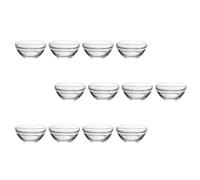 DECHOUS 12pcs Glass Dessert Bowls Set 75ml Round Pudding Bowls Multi-Function Glass Containers Easy to Wash Fine Polish Without Burrs for Home Serving