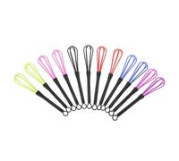 DECHOUS 12pcs Hair Cream Mixer Plastic Whisks Dye Paste Whisk Hairdressing Tools for Salon and Home Hair Coloring Supplies Blue Purple Pink Black Red Green