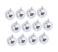 DECHOUS 12pcs Mirror Disco Ball Hanging Decor Ball Light Effect Party Glass for Disco Party Stage Props